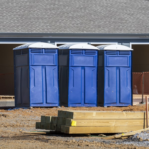 how often are the portable restrooms cleaned and serviced during a rental period in Southard OK